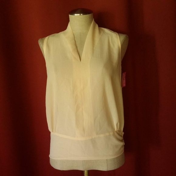 J2 NEW YELLOW BLOUSE TOP WOMENS JUNIOR S-M - Picture 1 of 7